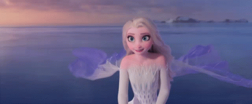 A Close Up Of Elsa From Frozen Ii In The Ocean GIF
