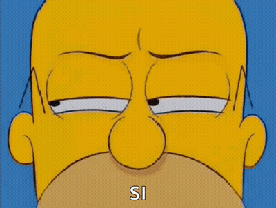 A Close Up Of Homer Simpson 'S Face With His Eyes Closed And The Word Si Written On The Bottom . GIF