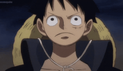 A Close Up Of Luffy From One Piece With A Straw Hat On . GIF