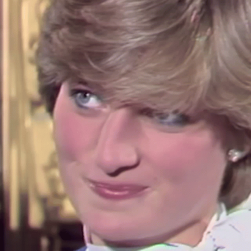 A Close Up Of Princess Diana Making A Funny Face GIF