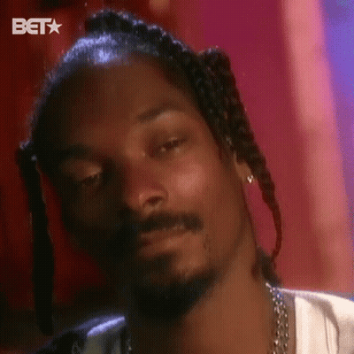 A Close Up Of Snoop Dogg With Braids And A Beard Looking At The Camera . GIF