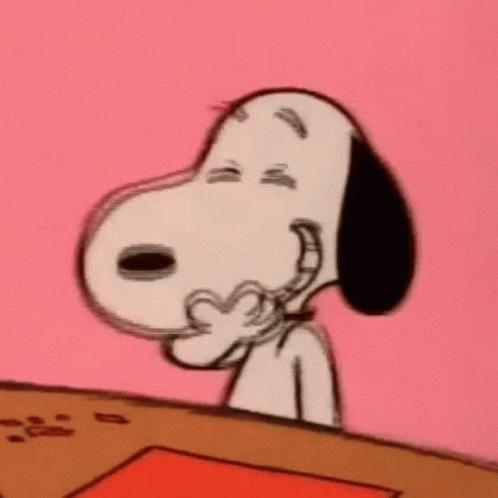 A Close Up Of Snoopy Making A Heart With His Hand GIF