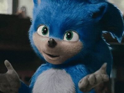 A Close Up Of Sonic The Hedgehog 'S Face With Green Eyes GIF