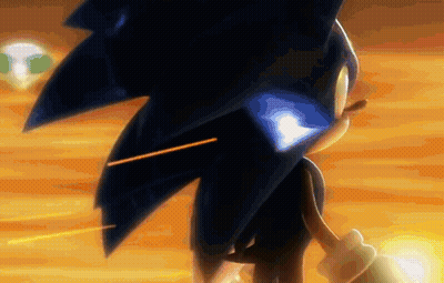 A Close Up Of Sonic The Hedgehog 'S Head With A Blue Light Coming Out Of His Eyes GIF