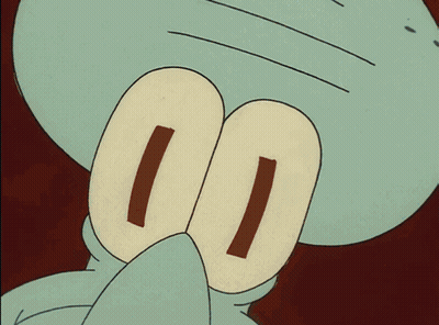 A Close Up Of Squidward From Spongebob Squarepants 'S Face GIF