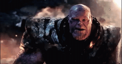 A Close Up Of Thanos In Avengers Endgame GIF