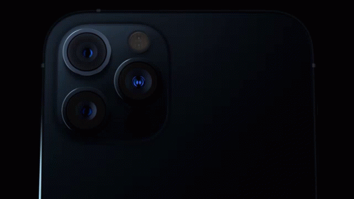 A Close Up Of The Back Of A Blue Iphone GIF