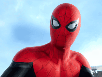 A Close Up Of The Face Of A Spider Man GIF
