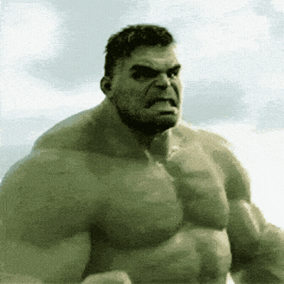 A Close Up Of The Hulk 'S Face And Chest GIF