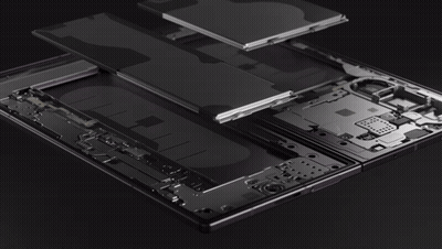 A Close Up Of The Inside Of A Cell Phone With A Black Background GIF