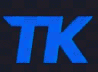 A Close Up Of The Letter Tk On A Black Background GIF