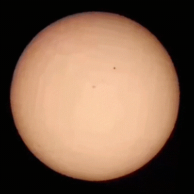 A Close Up Of The Sun Taken Through A Telescope On A Black Background . GIF