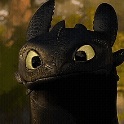 A Close Up Of Toothless From How To Train Your Dragon Looking At The Camera GIF
