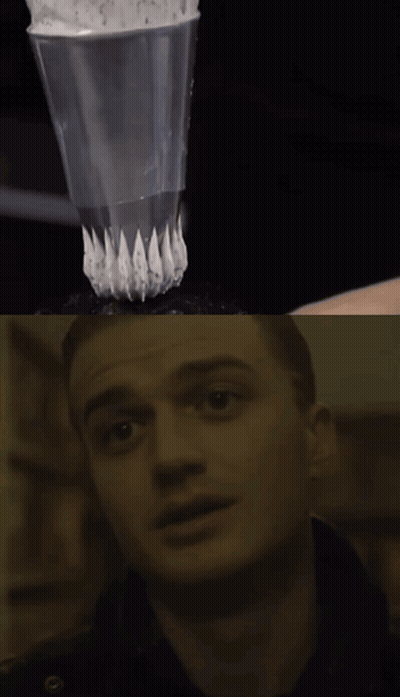 A Close Up Of Whipped Cream And A Close Up Of A Man GIF