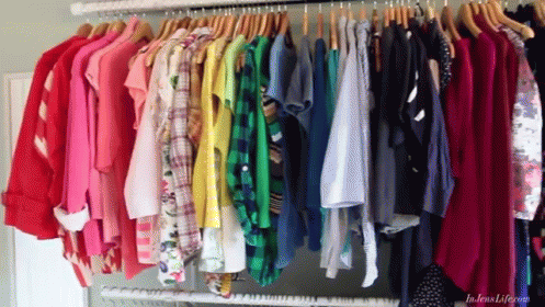 A Closet Filled With Lots Of Clothes And A Watermark That Says Julesalife.com GIF