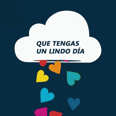 A Cloud With The Words Que Tengas Un Lindo Dia Above It GIF