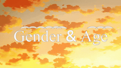 A Cloudy Sky With The Words Gender And Age Written In White GIF