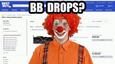 A Clown With A Red Wig And A Red Nose Is On The Best Buy Website GIF