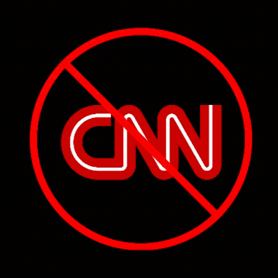 A Cnn Logo With A Red Circle And A Red Line Through It GIF