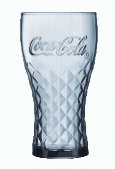 A Coca Cola Glass With A Diamond Pattern On It GIF