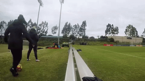 A Coca Cola Sign Is On The Side Of A Field GIF