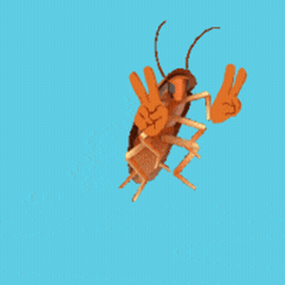 A Cockroach Giving A Peace Sign With Its Hands GIF