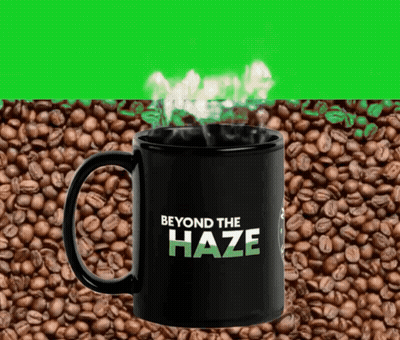 A Coffee Mug That Says Beyond The Haze GIF