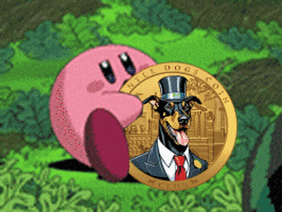 A Coin With A Picture Of A Dog On It That Says " All Dogs Coin " GIF