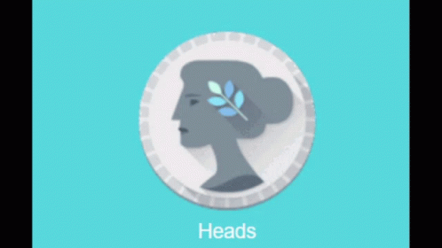 A Coin With A Woman 'S Head And The Word Heads GIF