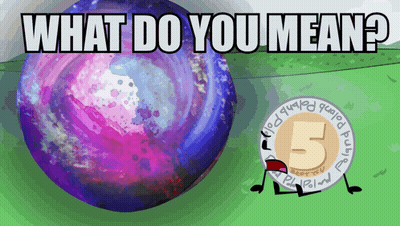 A Coin With The Number 5 On It Is Next To A Purple Ball GIF