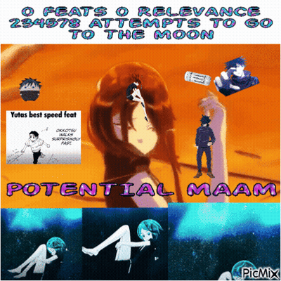 A Collage Of Anime Characters With Potential Maam Written On The Bottom GIF