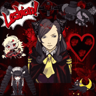 A Collage Of Anime Characters With The Word Lesbian On The Top Left GIF