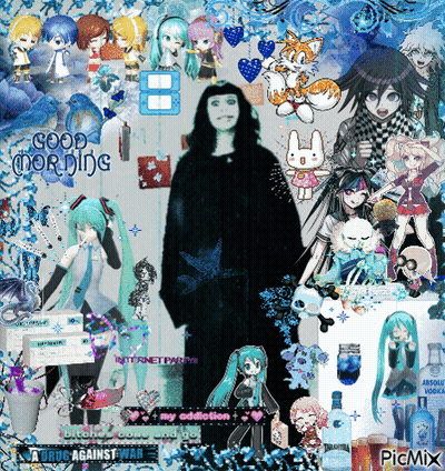 A Collage Of Anime Characters With The Words Good Morning On The Top GIF