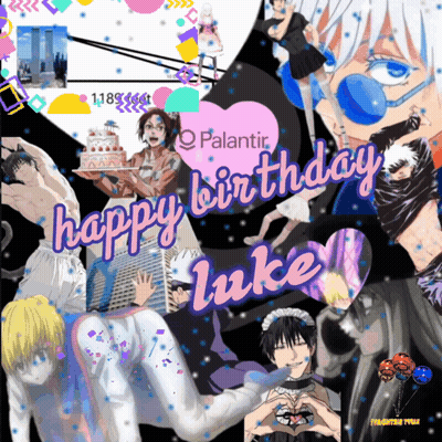 A Collage Of Anime Characters With The Words Happy Birthday Luke On The Bottom GIF