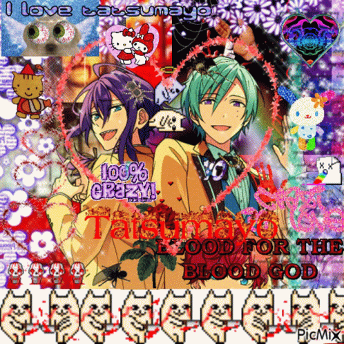 A Collage Of Anime Characters With The Words " I Love Balsumayo " On Top GIF