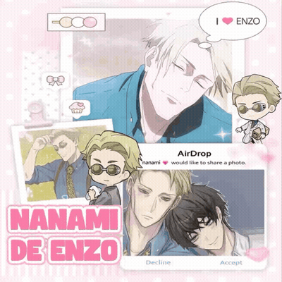 A Collage Of Anime Characters With The Words Nanami De Enzo At The Bottom GIF