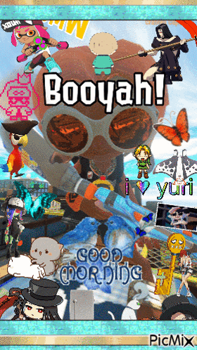 A Collage Of Cartoon Characters And The Words Booyah GIF