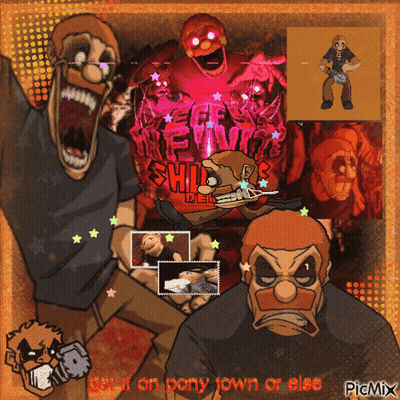 A Collage Of Cartoon Characters And The Words Get It On Pony Town Or Else GIF