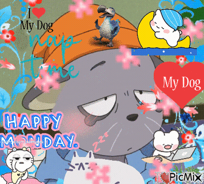A Collage Of Cartoon Characters With The Words Happy Sunday GIF