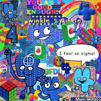 A Collage Of Cartoon Characters With The Words " I Feel So Sigma " On The Bottom GIF