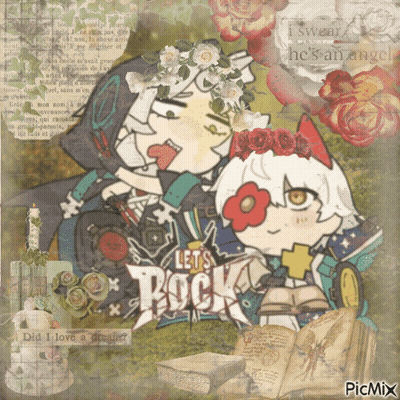 A Collage Of Cartoon Characters With The Words Let 'S Rock On The Bottom GIF