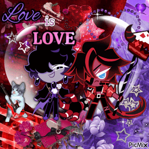 A Collage Of Cartoon Characters With The Words Love Is Love Written Above Them GIF
