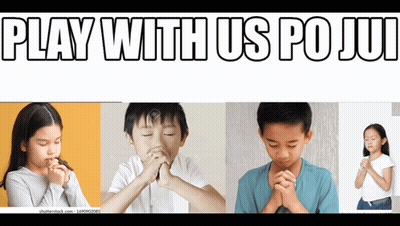 A Collage Of Children Praying With The Text Play With Us Po Jui GIF
