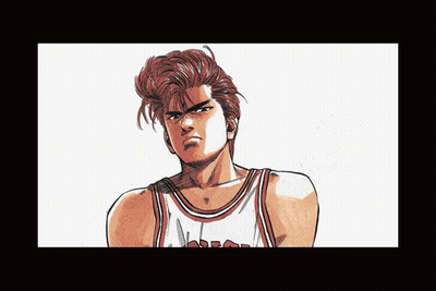 A Collage Of Drawings Of A Man With Red Hair And Different Expressions GIF