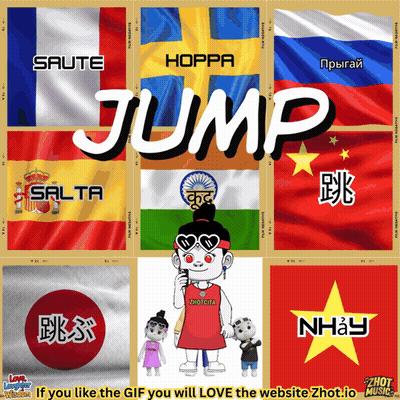 A Collage Of Flags With The Word Jump On The Top GIF