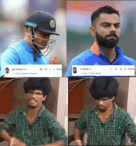 A Collage Of Four Pictures Of A Man Wearing A Helmet And A Man Wearing A Plaid Shirt GIF