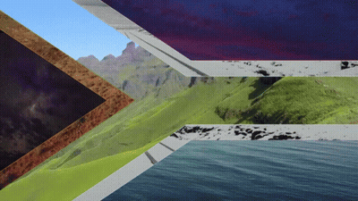 A Collage Of Images Including Mountains And Water GIF
