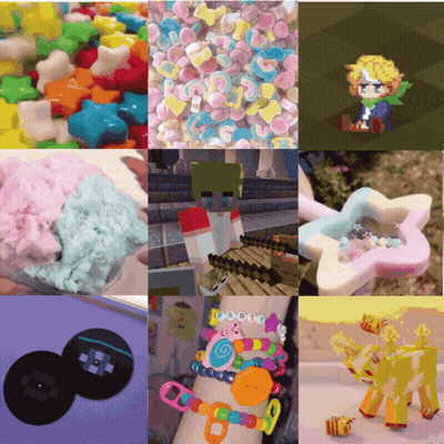 A Collage Of Images Including One That Says ' Candy ' On The Bottom GIF