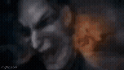 A Collage Of Images Of A Man With A Joker Mask On His Face . GIF
