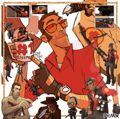 A Collage Of Images Of A Man With A Sign That Says # 1 Snipe GIF